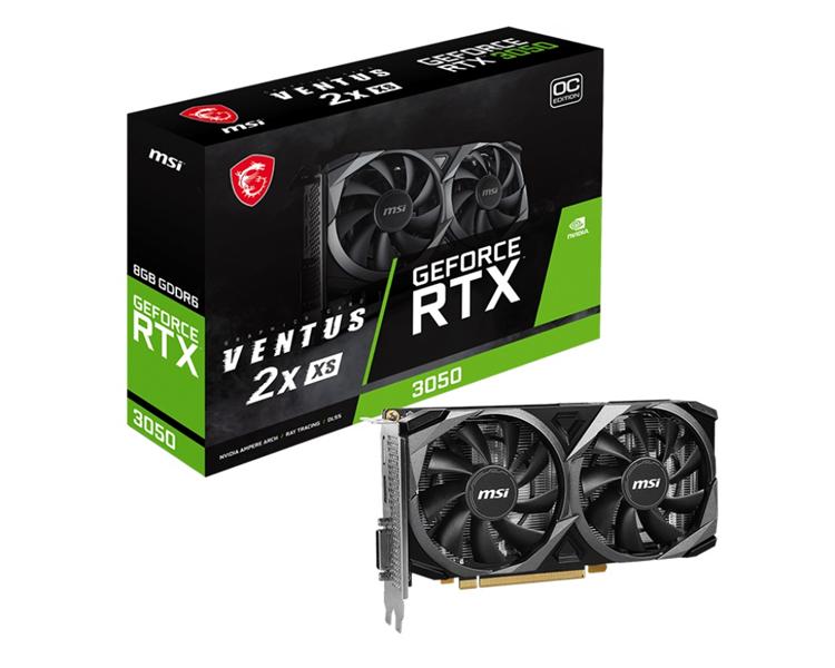 MSI RTX 3050 VENTUS 2X XS 8G OC//RTX 3050, HDMI, DP, 8G, D6