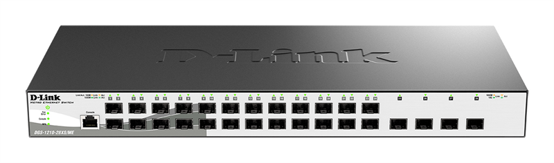D-Link Управляемый L2 коммутатор, 24x1000Base-X SFP, 4x10GBase-X SFP+, CLI, консольный порт RJ-45, RPS