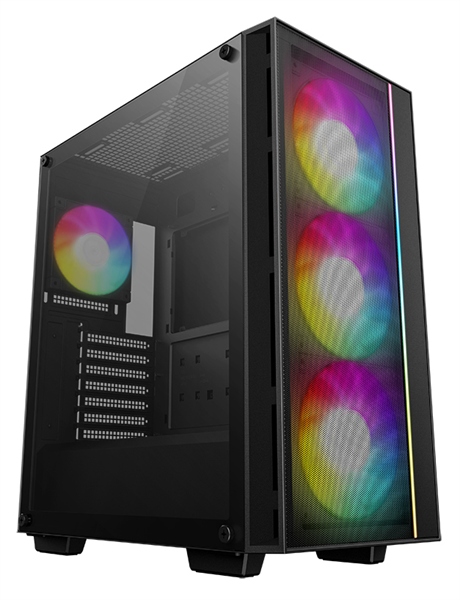 Deepcool MATREXX 55 MESH V4 без БП, боковое окно (закаленное стекло), 3xARGB LED 140мм вентилятора спереди, 1xARGB LED 120мм вентилятор сзади, черный, ATX (R-MATREXX55-BKAGA4-G-4)