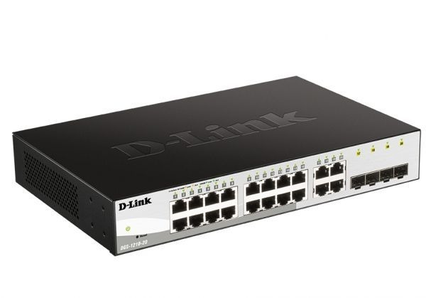 D-Link Настраиваемый L2 коммутатор, 16х1000Base-T, 4хCombo 1000Base-T/SFP, упрощенный интерфейс CLI