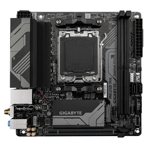 GIGABYTE A620I AX, AM5, A620, 2*DDR5, 2*SATA, 2*M.2, 2*USB 3.2, 3*USB 2.0, Type-C, 1*PCIx16, DP+HDMI, mITX