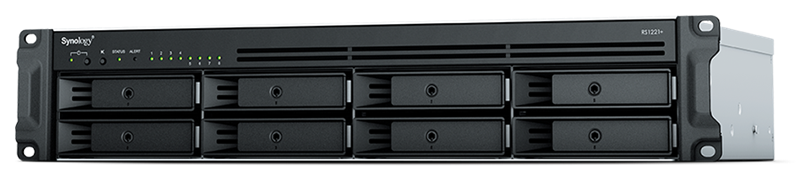 Synology 2U/8bay QC 2,2GhzCPU/4Gb(32)/RAID0,1,5,6,10/upto 12HDD (1xRX418)/2xUSB3.2/1eSATA/iSCSI/4xGbE(+1Expslot)/2xIPcam/norail repl RS1219+
