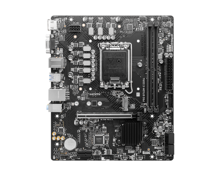 MSI PRO B760M-E DDR4 LGA1700,2DDR4,1PCI-Ex16,1PCI-Ex1,1M.2 Gen4,4SATA3.0,4USB3