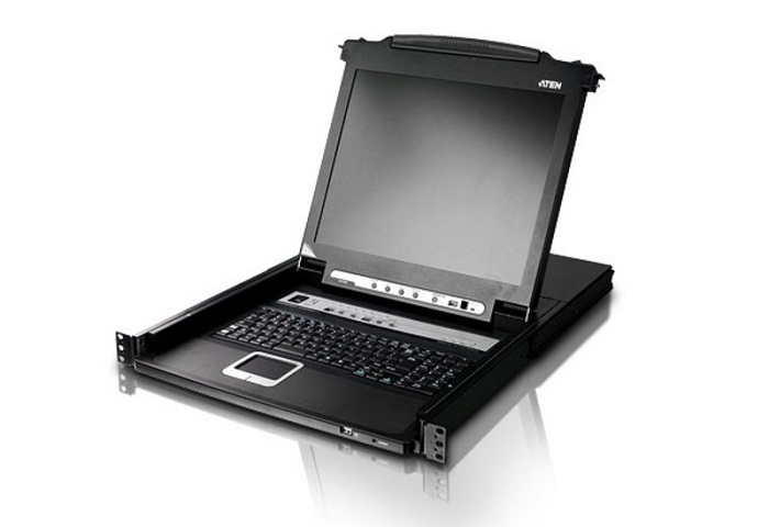 ATEN 17" 1-Local/Remote Share Access 16-Port Multi-Interface Cat 5 Dual Rail LCD KVM over IP switch