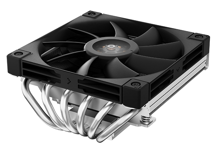 DEEPCOOL AN600 LGA1700/1200/115X/AM5/AM4 низкопрофильный 67mm (18шт/кор, TDP 180W, PWM,  White LED Fan 120mm, 6 тепл. трубок, Copper Base, черный) RET (R-AN600-BKNNMN-G)