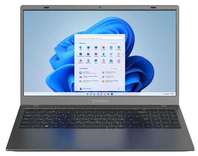 IRBIS GroovyBook 15 Core I5-1240P, 16GB+512GB NVME SSD,15,6"LCD 1920*1080 IPS , AX101 WIFI, Front camera: 2MP,TPM2.0 , 7.7V 6000mha battery, TYPE C full function, with RJ45,Windows 11 Pro RUS,Grey