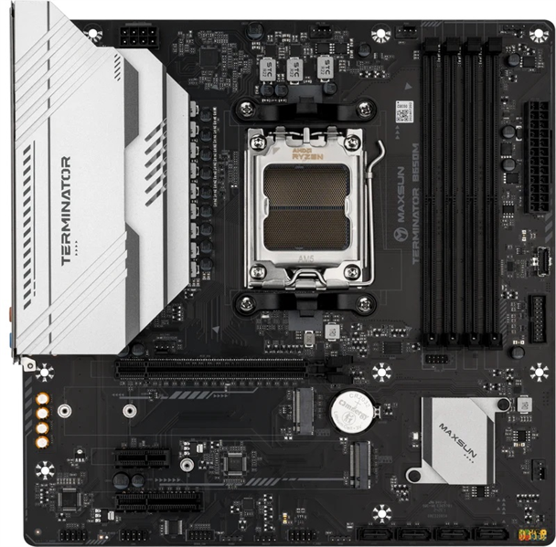 MAXSUN MS-Terminator B650M, AM5, B650, 4*DDR5, 4*SATA 3.0, 2*M.2, USB 3.2, USB 2.0, Type-C, 1*PCIE 16, 1*PCIE 4, 1*PCIE 1, HDMI+DP, mATX