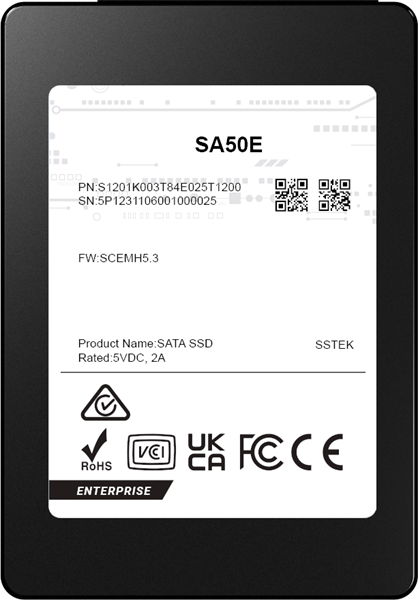 PHISON SSD SA50E  960GB SATA 2.5" 3D TLC R530/W500MB/s (98/77 KIOPS) 3DWPD SSD Enterprise Solid State Drive, 1 year, OEM