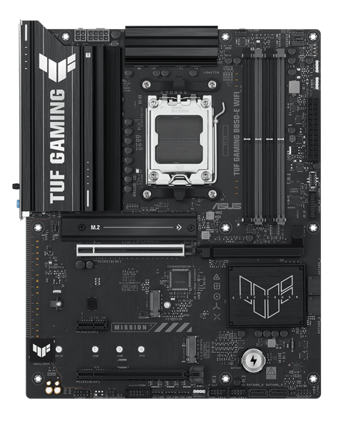 ASUS TUF GAMING B850M-E WIFI, AM5, B850, 4*DDR5, 4*SATA, 3*M.2, 4*USB 3.2, 3*USB 2.0, Type-C, 3*PCIx16, 1*PCIx1, DP+HDMI, mATX; 90MB1LS0-M0EAY0