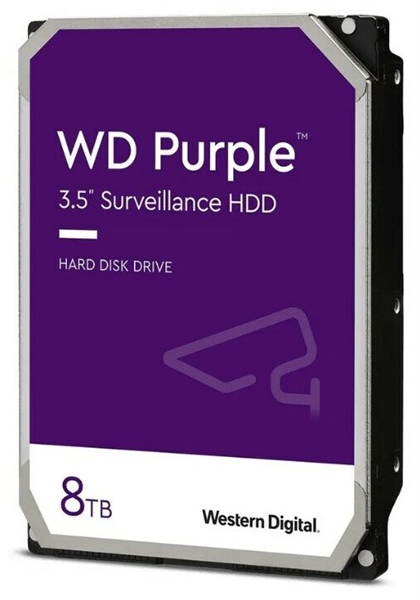 Western Digital Purple HDD 3.5" SATA 8TB, 5640 rpm, 256MB buffer, PMR, WD85PURU, 1 year