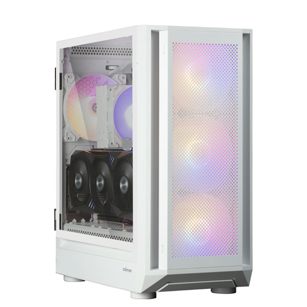 ZALMAN i6, EATX, WHITE, FRONT MESH, WINDOW, 2x3.5", 3x2.5", 1xUSB2.0, 1xUSB3.0, 1xUSB Type C, FRONT 3x140mm RGB LED, REAR 1x140mm RGB LED