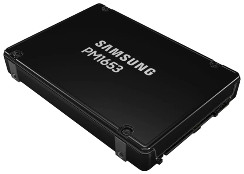 Samsung Enterprise SSD, 2.5"(SFF), PM1653, 3840GB (3.84TB), SAS 24Gb/s, R4200/W3700Mb/s, IOPS(R4K) 770K/135K, MTBF 2M, 1DWPD/5Y, TBW 7008TB, OEM (repl. MZILT3T8HBLS-00007)