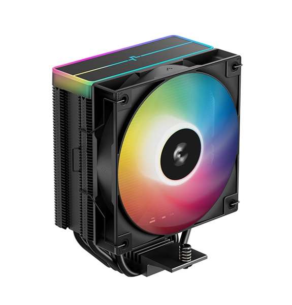 DEEPCOOL AG400 BK ARGB V2 LGA1851/1700/1200/115X/AM5/AM4 (18шт/кор, TDP 220W, PWM, ARGB Fan 120mm, 4 тепл. трубки, черный) RET