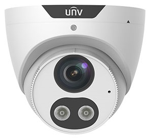 Uniview Видеокамера IP купольная, 1/2.7" 4 Мп КМОП @ 30 к/с, ИК-подсветка и тревожная подсветка видимого спектра до 30м., LightHunter 0.003 Лк @F1.6, объектив 2.8 мм, WDR, 2D/3D DNR, Ultra 265, H.265,