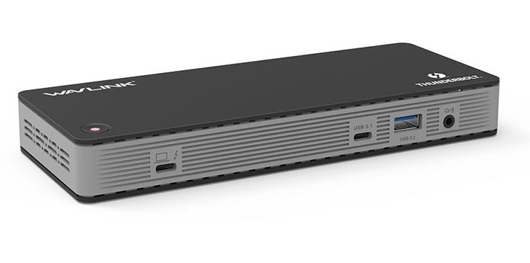 Docking Station WAVLINK Thunderbolt 3 /60W Power Delivery Include 20V/6.5A Power Adapter/4xUSB3.0/1xUSB-C/2xDP 4K 60HZ/2xDP to HDMI 4K 60Hz adapter/1xGigabit LAN/1xCombo Audio Jack
