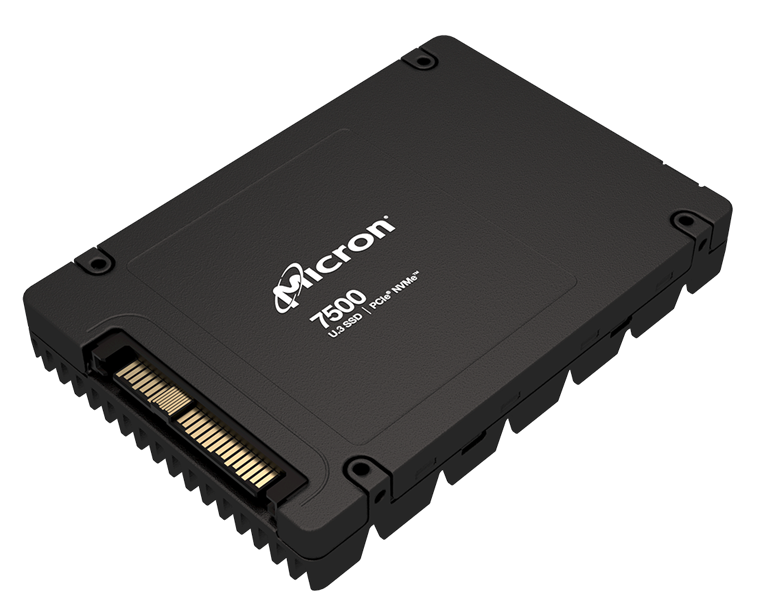 Micron 7500 PRO 15.36TB NVMe U.3 (15mm) PCIe NVMe Gen4 1x4 (v2.0b) R7000/W5900MB/s 3D TLC MTTF 2М 1100K/250K IOPS 28032TBW SSD Enterprise Solid State Drive, 1 year, OEM
