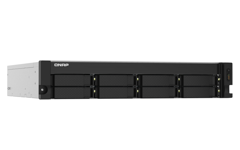 QNAP SMB 2U/8bay QC 1,7GhzCPU/4Gb(upto16Gb)/upto 20HDD with TL-R1200S-RP/SATA(3,5" 2,5")/ 4xUSB3.2/1xExp.slot/2x2,5Gb 2x10Gb(SFP+)/iSCSI/1xPS/no rail(RAIL-B02)/3YW TS-832PXU-4G-EU-RU