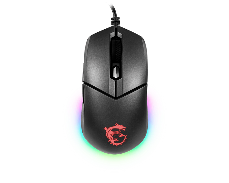 Gaming Mouse MSI Clutch GM11, Wired, DPI 5000, symmetrical design, RGB lighting, Black