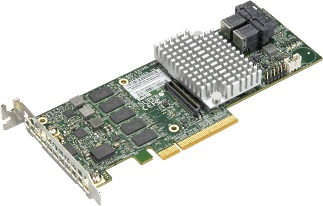 Supermicro AOC-S3108L-H8IR-16DD 8-port/12Gb/s/16 SATA/SAS drives/RAID (0/1/5/6/10/50/60)/2GB DDR3 on-card cache/SFF-8643 MiniSAS HD