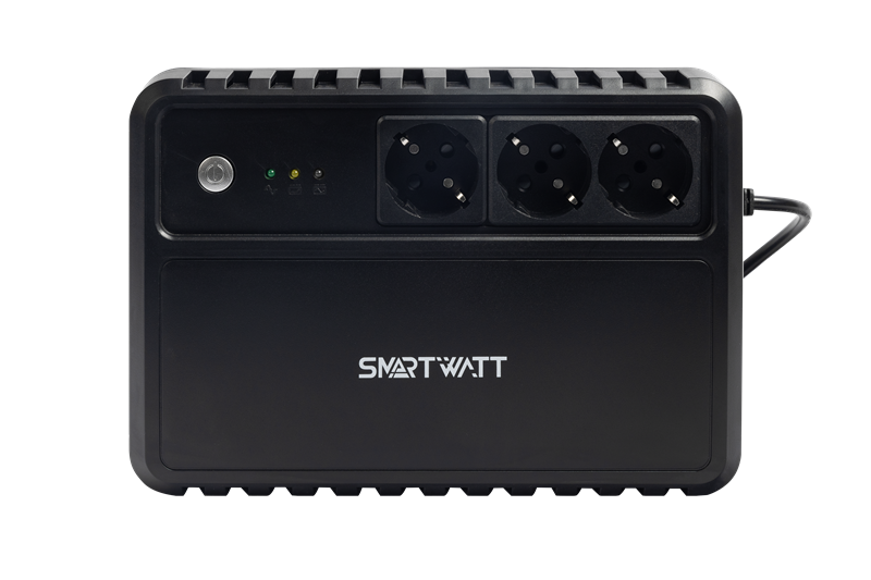 SMARTWATT ИБП линейно-интерактивный, 1000/600 ВА/Вт, напольный, LED индикация, Schuko CEE7/4 - 3 шт.