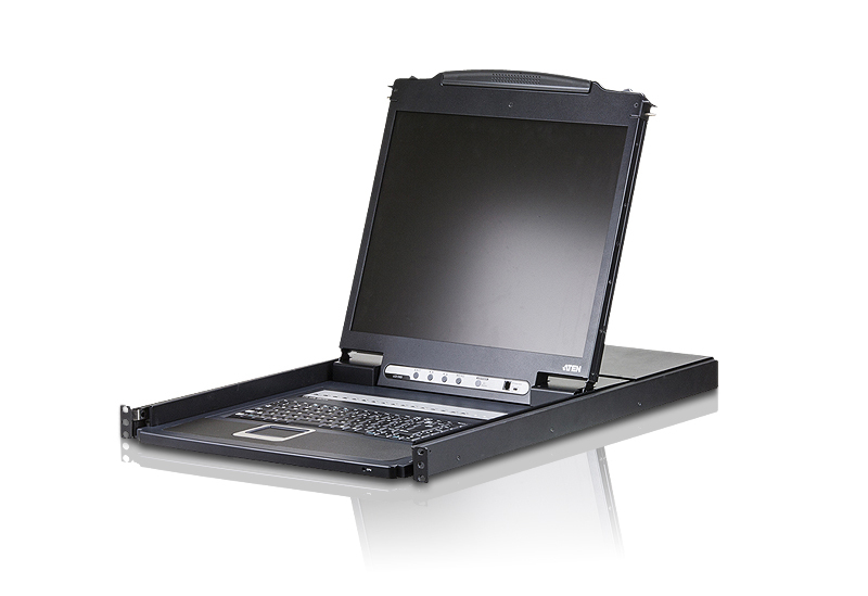 ATEN 19" 16-Port PS/2-USB VGA Single Rail LCD KVM Switch