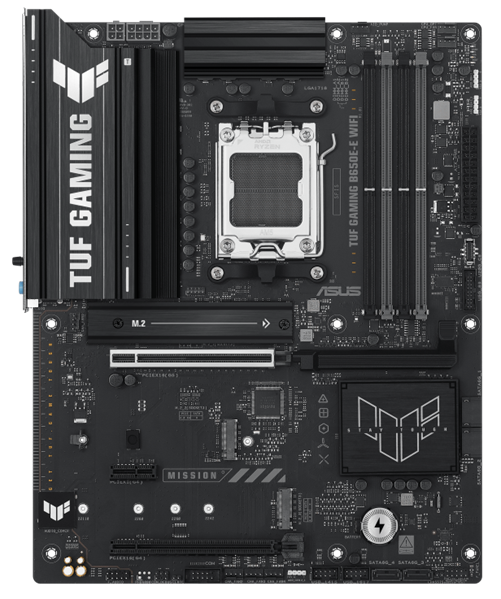 ASUS TUF GAMING B650E-E WIFI, AM5, B650, 4*DDR5, 4*SATA, 3*M.2, 4*USB 3.2, 3*USB 2.0, Type-C, 3*PCIx16, 1*PCIx1, DP+HDMI, ATX; 90MB1LT0-M0EAY0