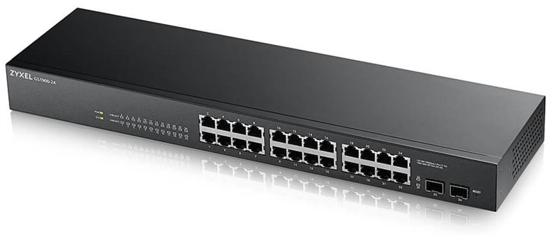 Smart L2 коммутатор Zyxel GS1900-24, rack 19", 24xGE, 2xSFP, бесшумный