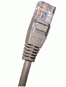 Патч-корд 2-х парный TWT UTP кат.5e, с заливными колпачками, 1.0 м, серый