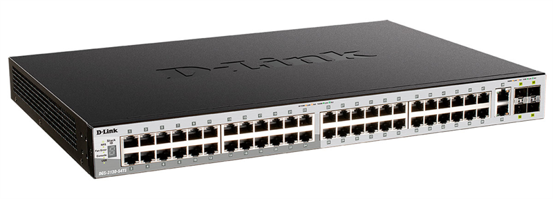 D-Link PROJ Управляемый L3 стекируемый коммутатор, 48x1000Base-T, 2x10GBase-T, 4x10GBase-X SFP+, защита от статического электричества до 6 кВ, CLI, порт управления 1000Base-T, консольный порт RJ-45, 1