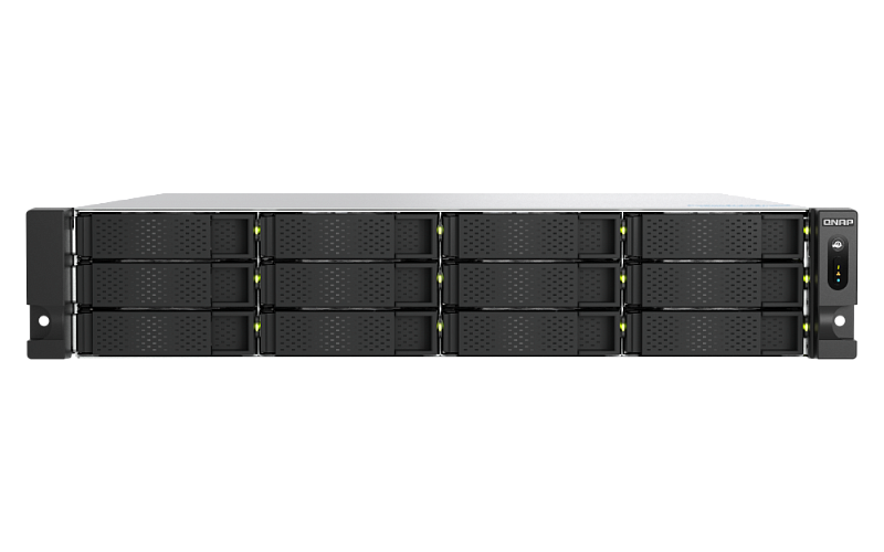 QNAP ENTERPRISE 2U/12bay 8C 5,3GhzCPU/32Gb(up128)/upto 108HDD with TL-R1620Sep/SATA(3,5" 2,5")/2xUSB3.2/3xExp.slot/2x2.5GbE 2X10Gb(BASE-T)/iSCSI/2xPS/no rail(RAIL-B02)/5YW TS-h1277AXU-RP-R7-32G-EU-RU