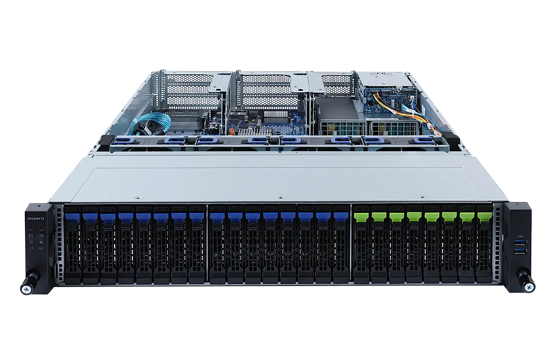Gigabyte Server Platform R282-N81 2U CPU(2)3rd Gen Xeon/2xHeatsink up to 270W/DIMM(32)/16x2,5''SATA/SAS/8x2,5''SATA/SAS/NVMe/2x2.5"SATA/SAS rear/2x1GbE/6xFHHL,2xLP/2x1600W/Rails  6NR282N81MR