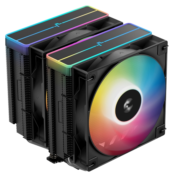 DEEPCOOL AG620 BK ARGB V2 LGA20XX/1700/1200/115X/AM5/AM4 (9шт/кор, TDP 260W, PWM, ARGB DUAL Fan 120mm, 6 тепл. трубок, черный) RET (R-AG620-BKAMMN-GJD)