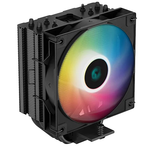 DEEPCOOL AG400 BK ARGB LGA1700/1200/115X/AM5/AM4 (18шт/кор, TDP 220W, PWM, ARGB Fan 120mm, 4 тепл. Трубки, черный) RET (R-AG400-BKANMC-G-2)