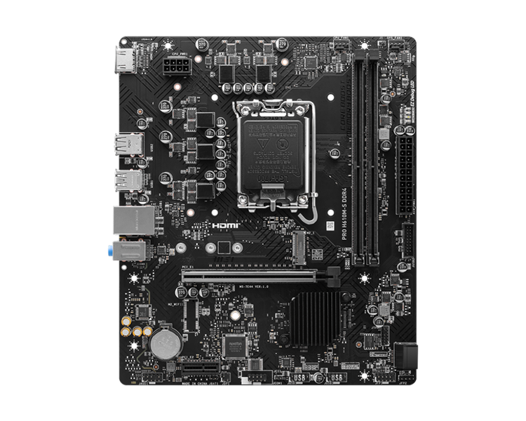 MSI PRO H610M-S DDR4 H610,LGA1700,2DDR4,1PCI-Ex16,1PCI-Ex1,2M.2,2SATA3.0,4USB3.2Gen1,8U