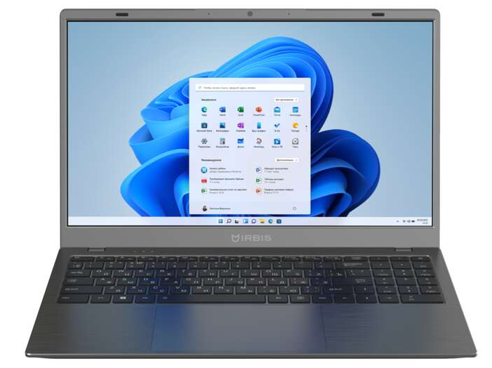 IRBIS GroovyBook 15 Core I5-1240P, 16GB+1Tb NVME SSD,15,6"LCD 1920*1080 IPS ,AX101 WIFI, Front camera: 2MP, TPM2.0, 7.7V 6000mha battery, TYPE C full function, with RJ45,Windows 11 Pro RUS,Grey