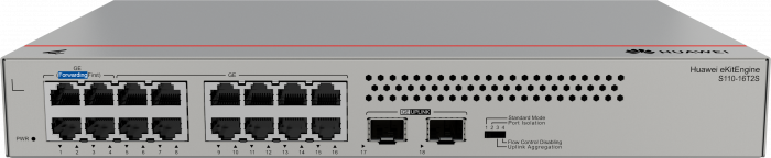 HUAWEI eKit S110-16T2S (16*10/100/1000BASE-T ports, 2*GE SFP ports, built-in AC power, fanless)