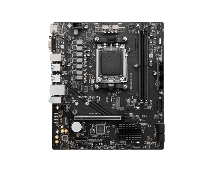 MSI PRO A620M-B,A620,AM5,2DDR5,1PCI-Ex16,1PCI-Ex1,1M.2,4SATA3,6USB3.2 Gen1,6USB2.0,HD