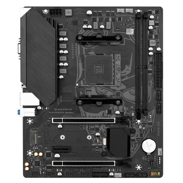 MAXSUN MS-Terminator B550M, AM4, B550, 2*DDR4, 4*SATA 3.0, M.2, 2*USB 3.2, 4*USB 2.0, 1*PCIE 16, 1*PCIE 4, 1*PCIE 1, HDMI+VGA, mATX