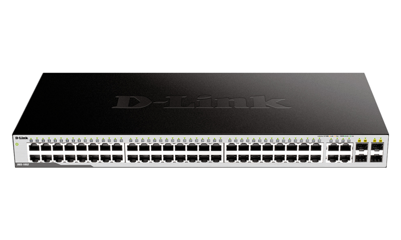 D-Link Неуправляемый коммутатор, 48x1000Base-T, 4xCombo 1000Base-T/SFP, защита от статического электричества до 1 кВ, корпус металл