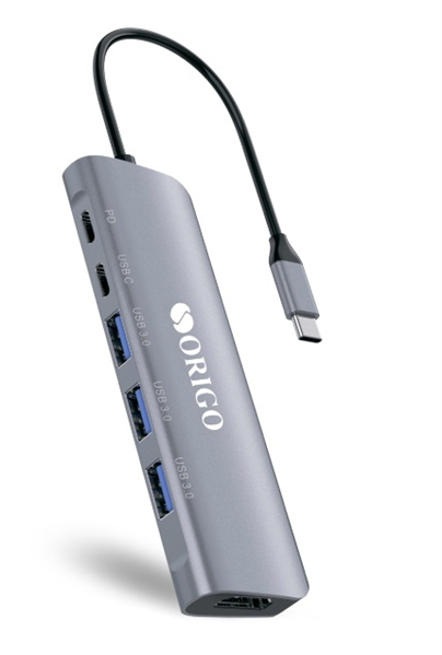 ORIGO Док-станция USB-C, 3xUSB 3.0, 1xUSB-C/PD 3.0, 1xUSB-C, 1xHDMI