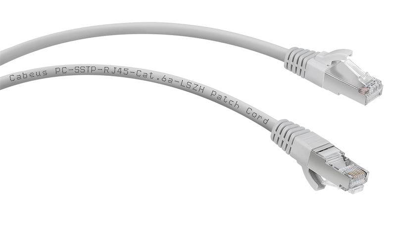 Cabeus PC-SSTP-RJ45-Cat.6a-3m-LSZH Патч-корд S/FTP, категория 6а (10G), 2xRJ45/8p8c, экранированный, серый, LSZH, 3м
