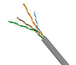 Кабель телефонный плоский, 4 жилы, 28 AWG, бухта 100 метров, серый