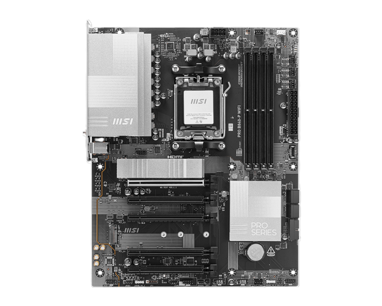 MSI PRO B840-P WIFI ,B840,AM5,4DDR5,5PCI-Ex16,2M.2,4SATA3,2USB10G(1A+1C),5USB5G