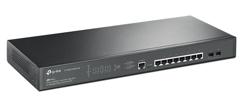 TP-Link SG3210XHP-M2, Omada 8-Port PoE+ 2.5GBASE-T L2+ Managed Switch with 2 10GE SFP+ Slots