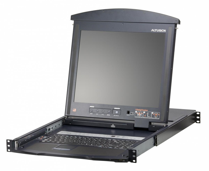 ATEN 16P CAT-5 HIGH DENSITY DUAL RAIL LCD KVM