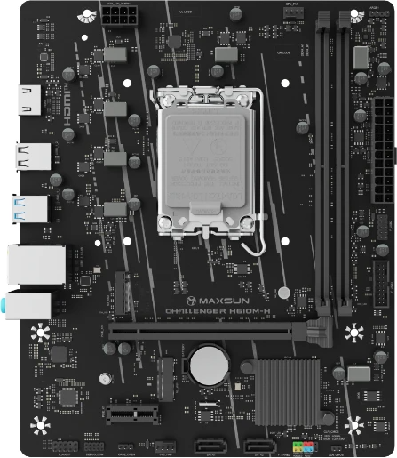 MAXSUN MS-Challenger H610M-H V1, LGA1700, H610, 2*DDR4, 3*SATA3, M.2, 2*USB 3.2, 4*USB 2.0, 1*PCIEx16, 1*PCIEx1, HDMI,  mATX