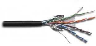 Кабель LANMASTER U/UTP, 4 пары, кат. 5Е, 350Mhz, PE, для внешней прокладки, 305 м
