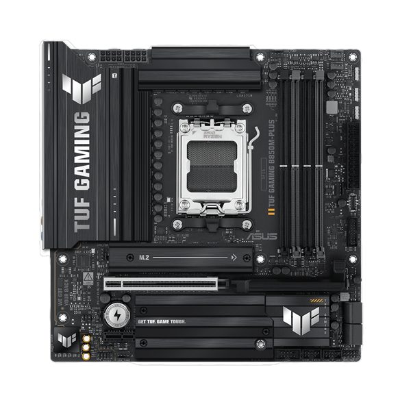 ASUS TUF GAMING B850M-PLUS, AM5, B850, 4*DDR5, 4*SATA, 3*M.2, 7*USB 3.2, 4*USB 2.0, Type-C, 2*PCIx16, 1*PCIx1, DP+HDMI, mATX; 90MB1IX0-M0EAY0