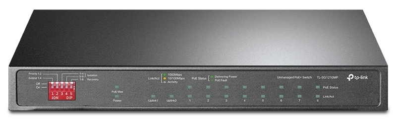 TP-Link TL-SG1210MP, 10-Port Gigabit Desktop Switch with 8-Port PoE+ 123 W PoE