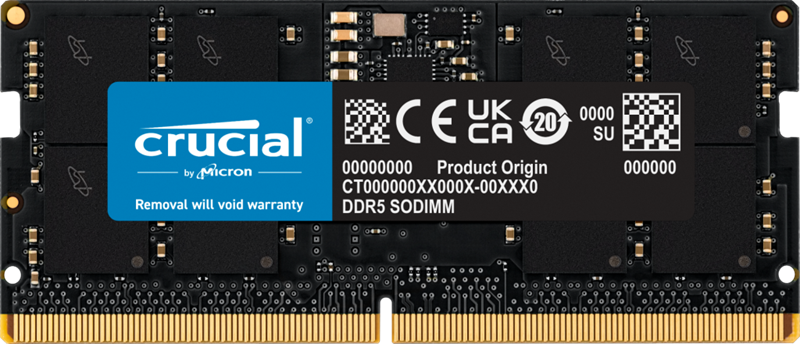 Crucial by Micron 16GB DDR5-5600 SODIMM (CT16G56C46S5) CL46 1.1V 1 Year Warrаnty